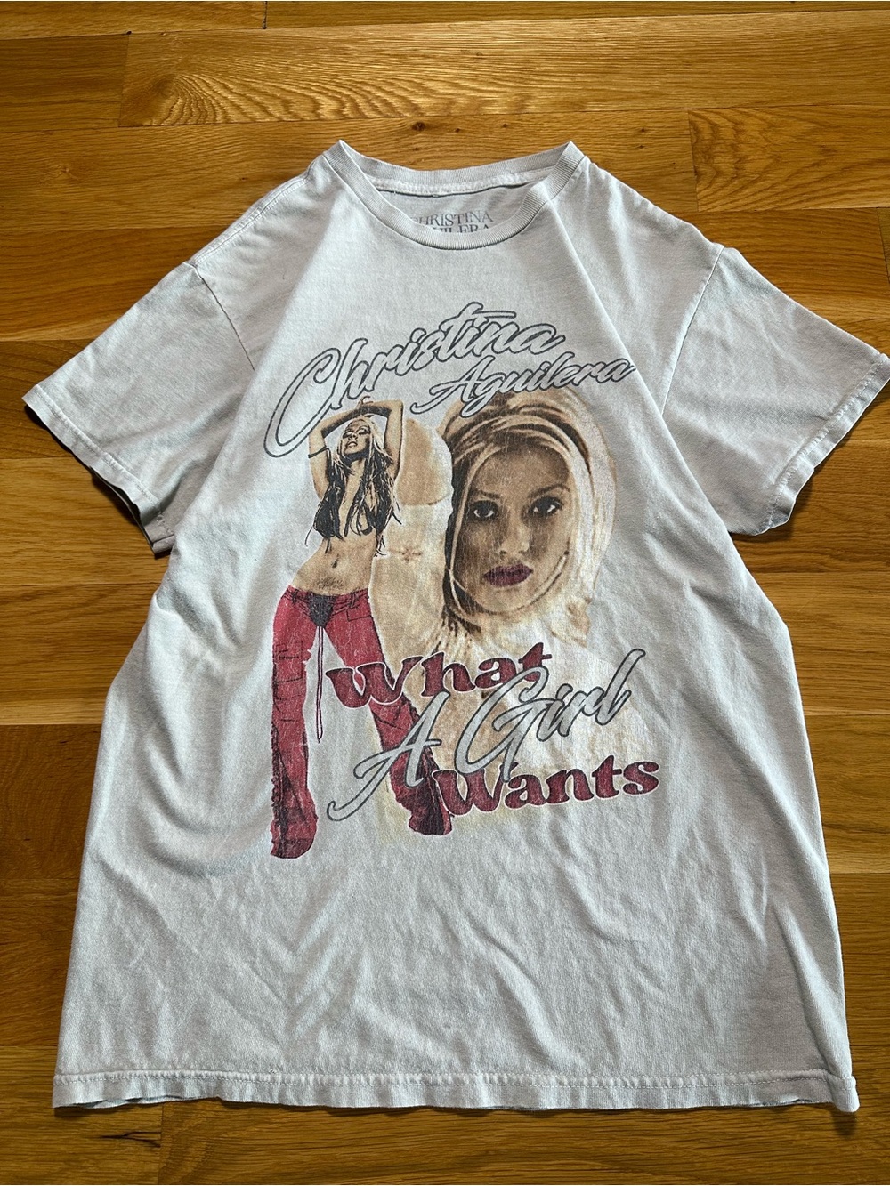 Othr Christina Aguilera 'What A Girl Wants' Graphic Tee - White with Red Accents